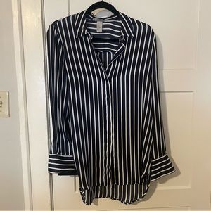 H&M Striped Button Down Blouse